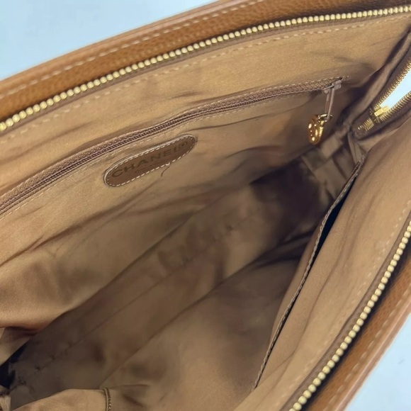 Vintage 90’s Chanel Caviar Leather Pebbled Logo Embossed Stitch Shoulder Bag Y2K - Picture 13 of 16